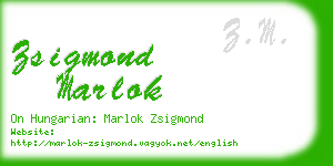 zsigmond marlok business card